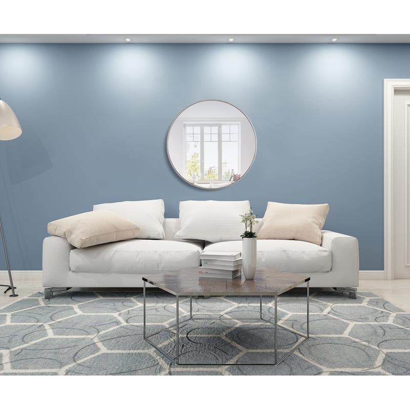 Strick & Bolton Prine Metal Frame Round Mirror
