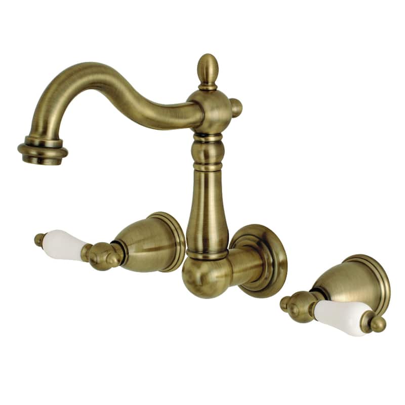 Heritage Two-Handle 3-Hole Wall Mount Bathroom Faucet