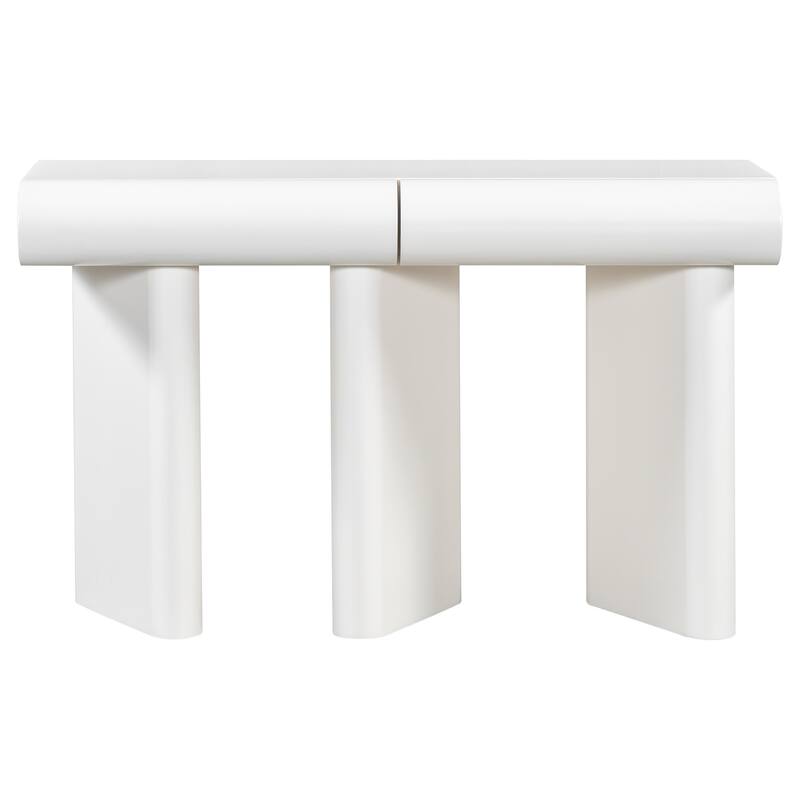 Modern Painted Entryway Table with Curved Drawers & Geometric Arched Legs by Harper&Bright Designs