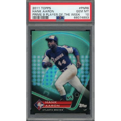 Hank Aaron 2011 Topps Prime 9 Baseball Card #PNR6 Graded PSA 10 - 8'6" x 11'6"