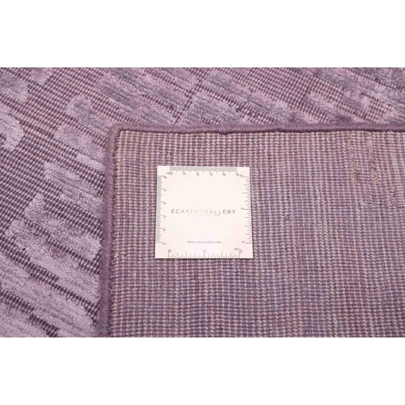 ECARPETGALLERY Hand Loomed Elysian Purple Viscose, Wool Rug - 5'0 x 8'0