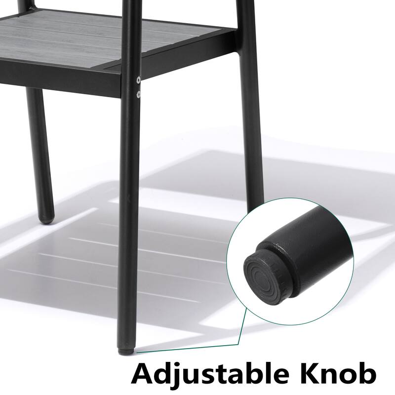 VredHom Outdoor Patio Aluminum Stackable Dining Chairs with Armrest