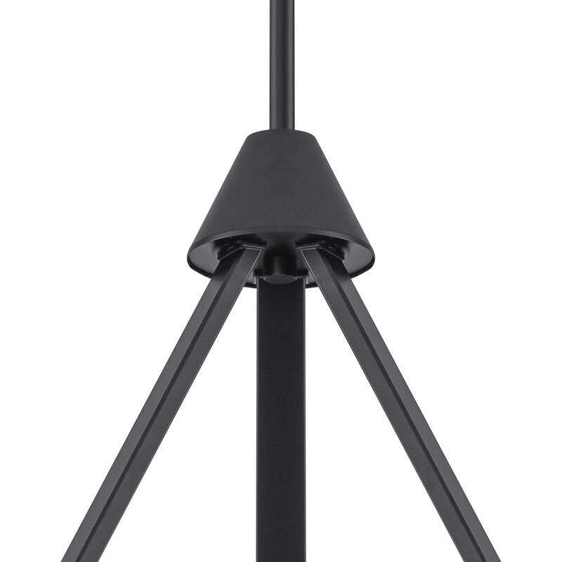 Industrial 6-Light Black & Nickel Tiered Pendant Chandelier Fixture - Dia.20.87-in