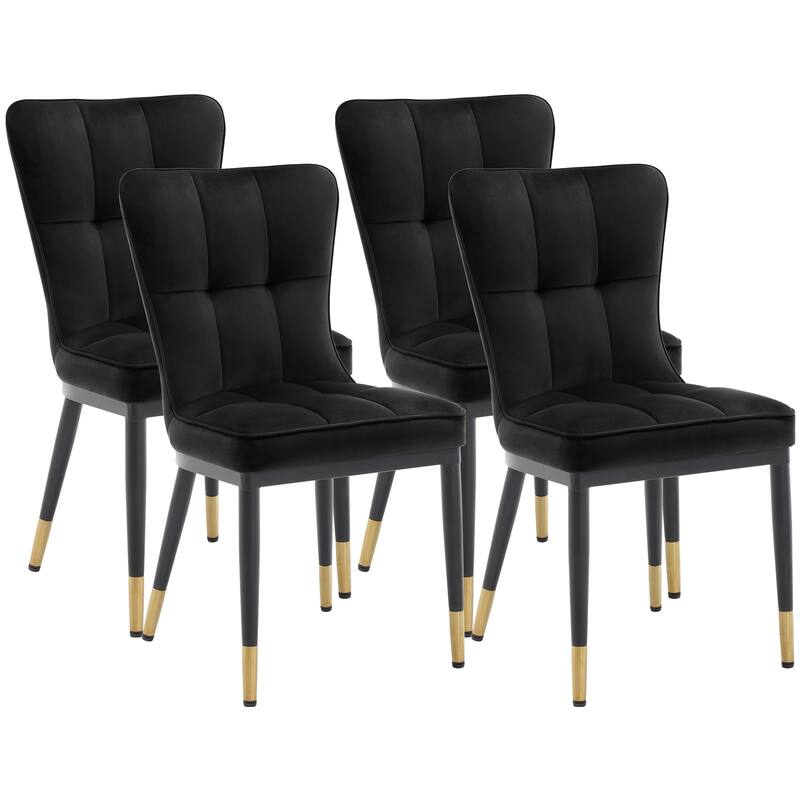 Modern Velvet Upholstered Dining Chairs, Set of 2/4 - 35.8"H x 18.9"W x 23.2"D