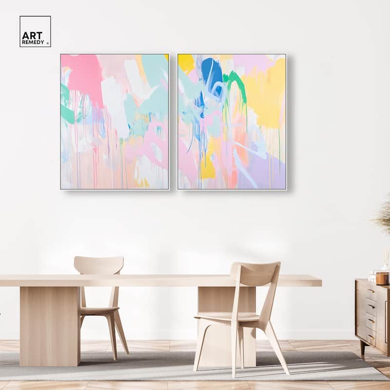 Joyful Drips Canvas Set of 2 by Art Remedy