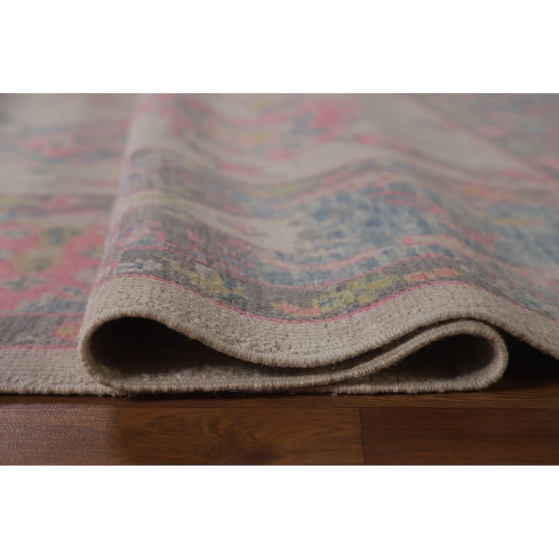 Hand Knotted Oriental 100% Wool Carpet Transitional All-Over Beige & Ivories Oushak Area Rug - 10' 7'' X 8' 4''