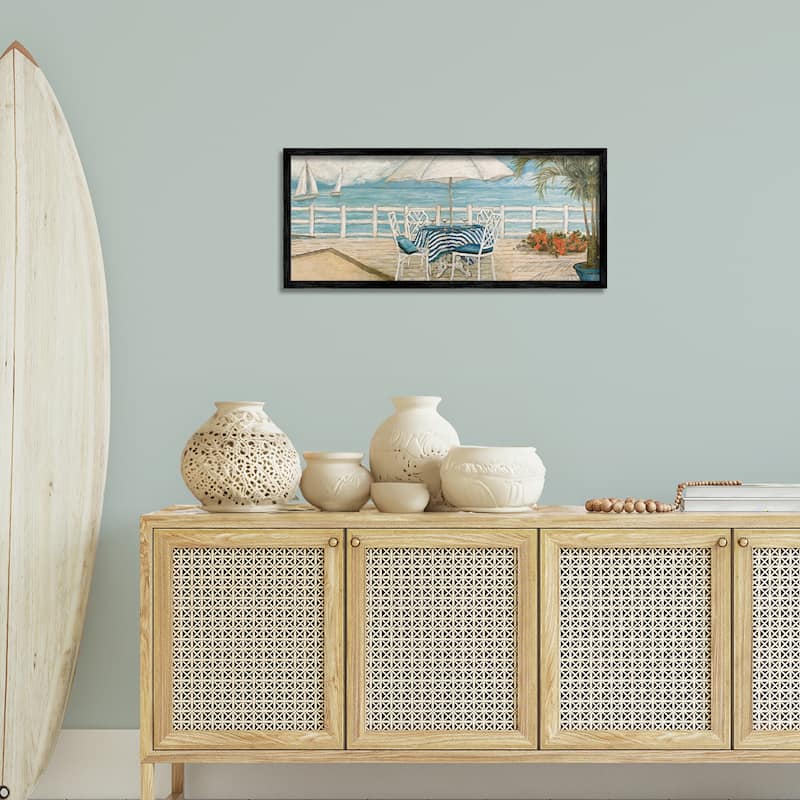 Stupell Coastal Restaurant Overlook Framed Giclee Art Design By Charlene Olson