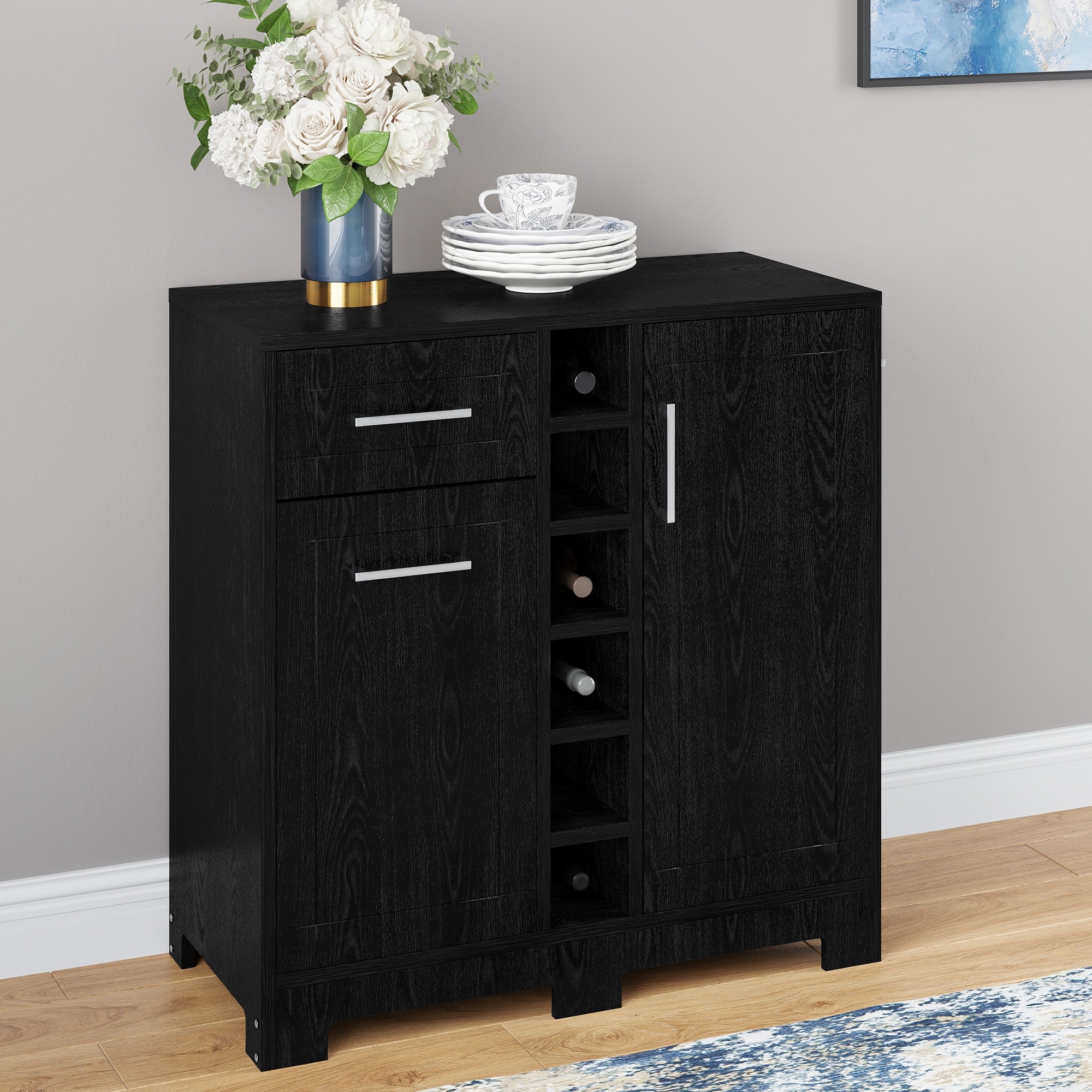 Vietti bar cabinet black deals