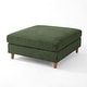 preview thumbnail 31 of 51, Modern Square Corduroy Upholstered Ottoman With Wood Leg 18.4" H - Green-S