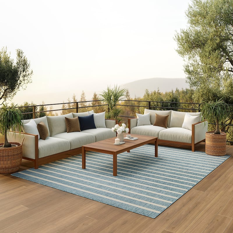 Nourison Positano Indoor/Outdoor Striped Area Rug.