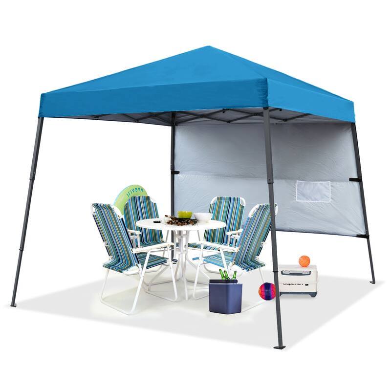 ABCCANOPY Stable Pop up Outdoor Canopy Tent with Sun Wall - 10ftx10ft - Sky Blue