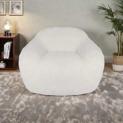 Teddy Memory Foam Bean Bag Lounge Chairs with Armrests
