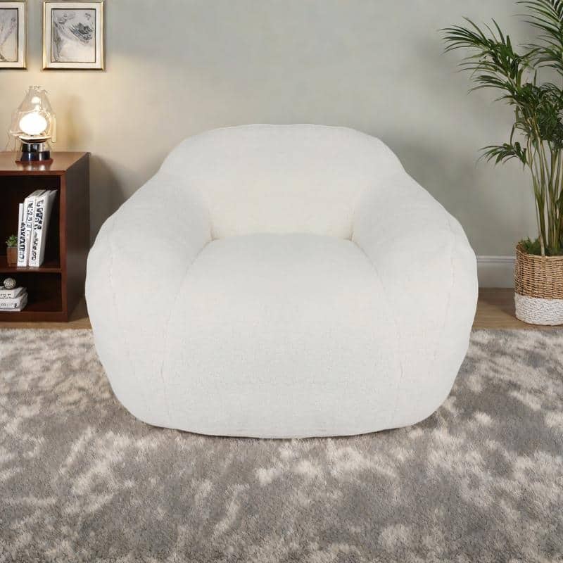 Teddy Memory Foam Bean Bag Lounge Chairs with Armrests