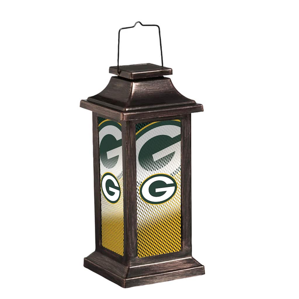 Green Bay Packers 10 in. Indoor/Outdoor Solar LED Garden Lantern