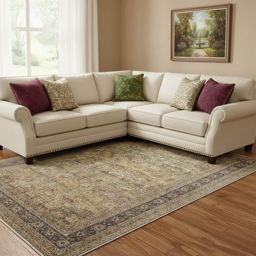 HomeRoots Floral Medallion Traditional Rectangle Area Rug