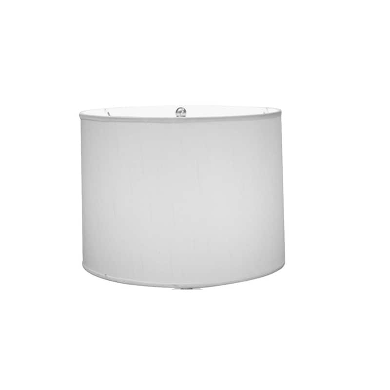 30" Tall Wood and Chrome Table Lamp, White Linen Shade