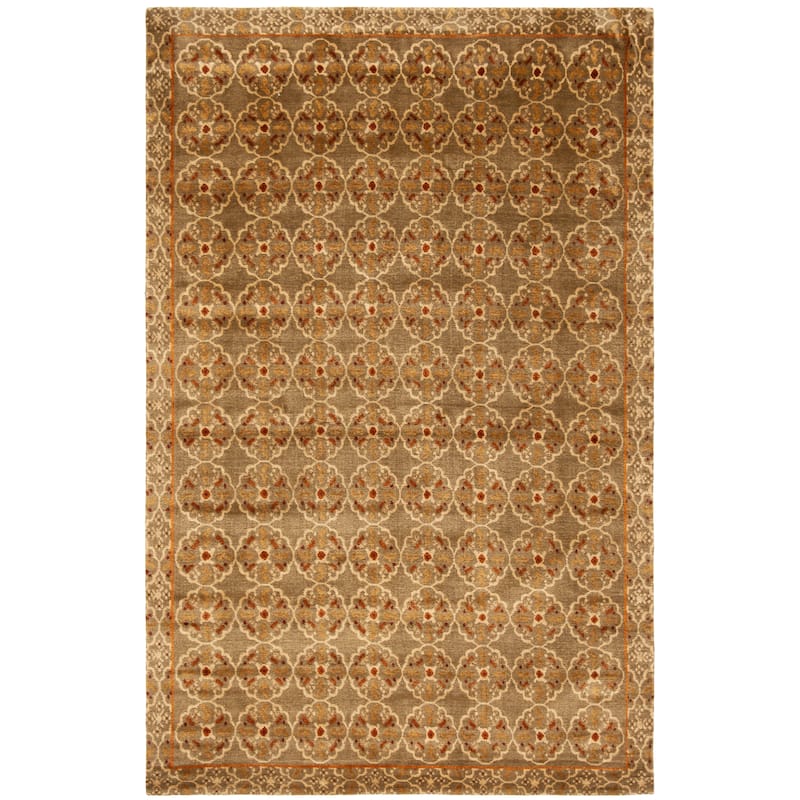 SAFAVIEH Couture Hand-knotted Teuta Silk/ Wool Rug - 6' x 9' - Terracotta