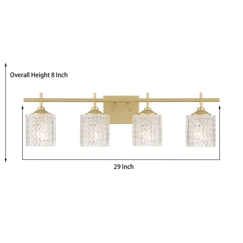 Frenia 4-light Modern Dimmable Bathroom Vanity Light with Art Glass