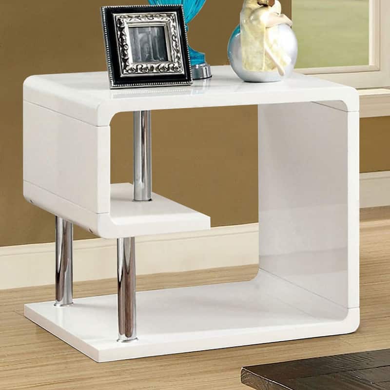 Ninove Contemporary Style End Table - 22 H x 23.5 W x 23.5 L Inches - White