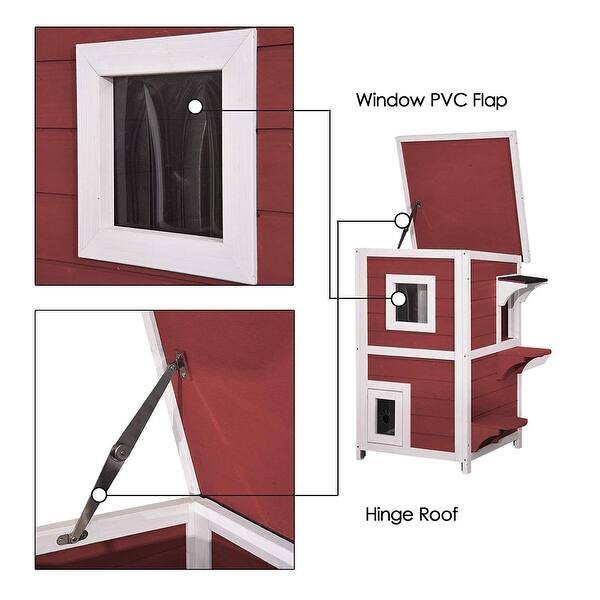Shop Lovupet 2 Story Weatherproof Wooden Outdoor Indoor Cat