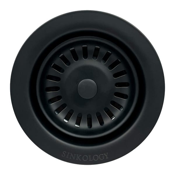 slide 2 of 7, SinkSense Matte Black Kitchen Sink Disposal Flange Drain with Stopper