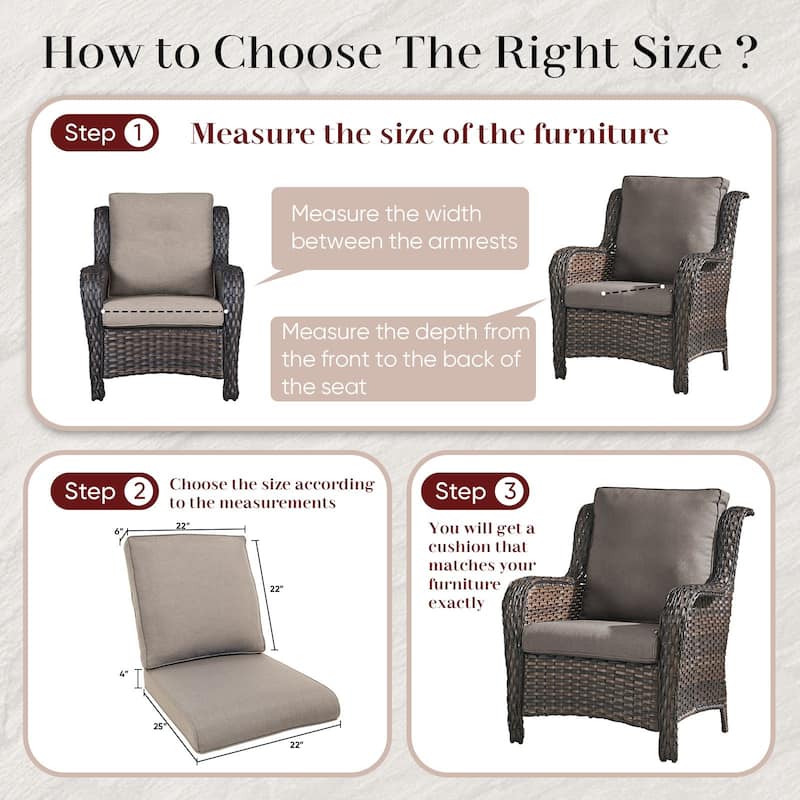 Pocassy 22x25x4" Outdoor Cushion for Swivel Chairs Sofa Set