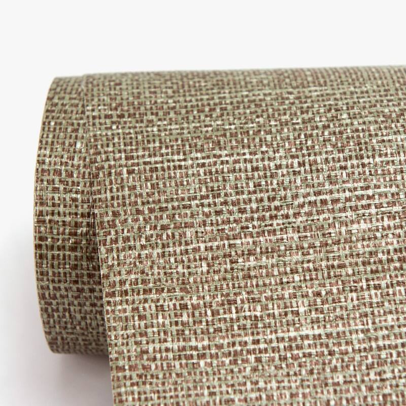 Warner Bohemian Bling Olive Basketweave Wallpaper