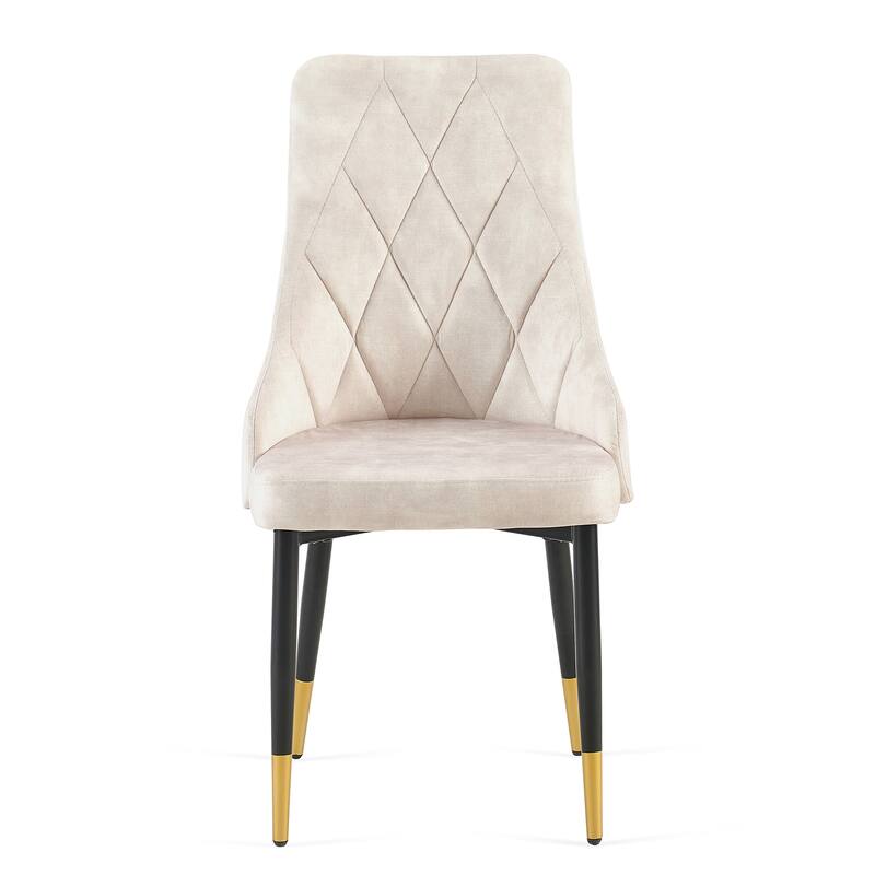 Beige Dining Chairs Set of 2 Living Room Chair Modern Kitchen Armless Side Chair