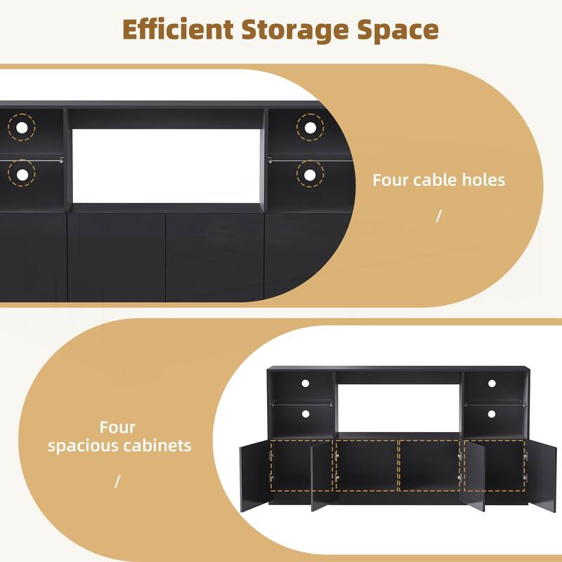 High Gloss TV Stand with LED Lights