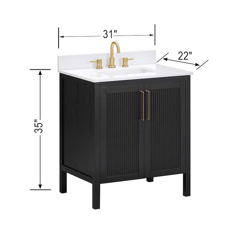 Avanity LUKA-VS31-WT Luka 30" Free Standing Single Basin Vanity Set