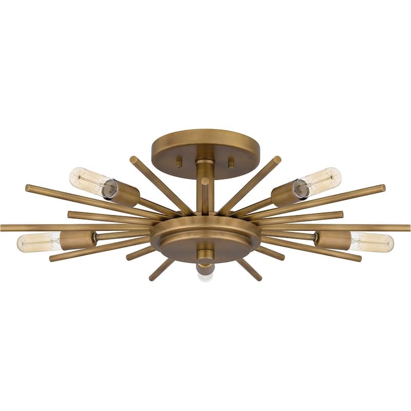 Quoizel Semi-Flush Mount 5-Light - Weathered Brass
