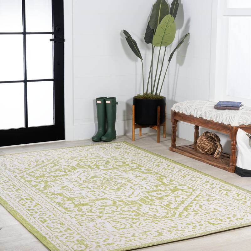 JONATHAN Y Rozetta Medallion Textured Weave Indoor/Outdoor Area Rug