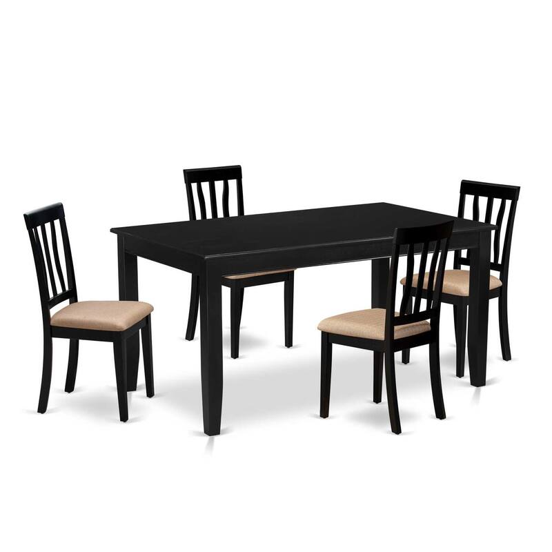 Dining Set 7 Piece - Hardwood Table & Chairs - Modern Asian Style