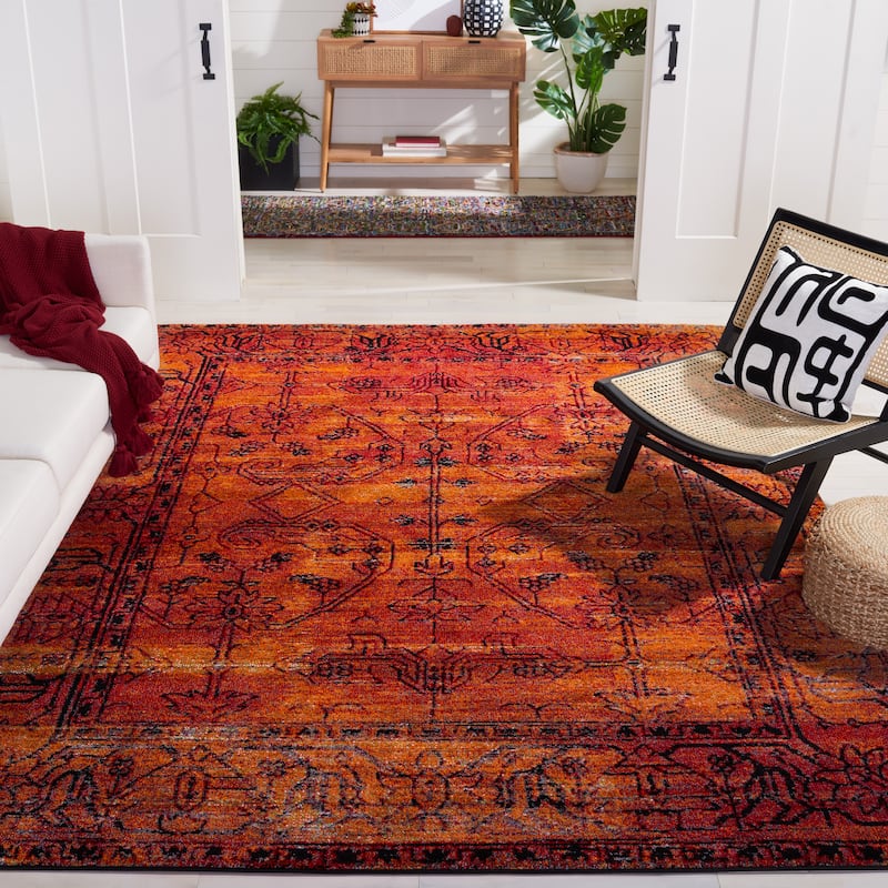 SAFAVIEH Vintage Hamadan Selma Oriental Distressed Rug - 8' x 10' - Orange