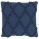 preview thumbnail 1 of 2, Navy Blue Textured Lattice Throw Pillow
