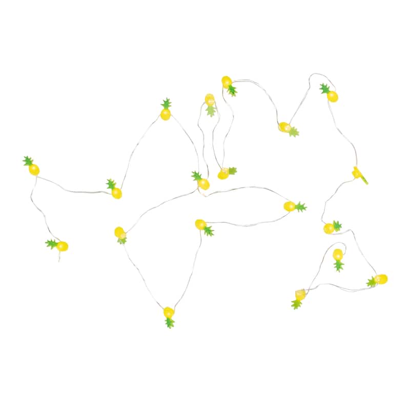 10-Count LED Yellow and Green Pineapple Fairy Lights - Warm White - Yellow and Green