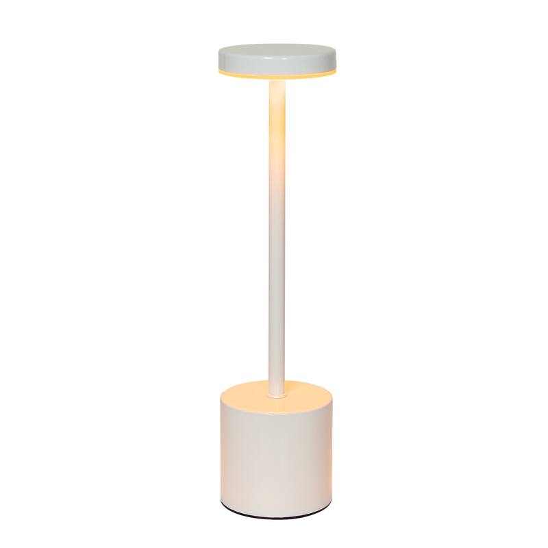 LED Mushroom Disc Touch Sensor Rechargeable Desk Lamp - 12.75" - White