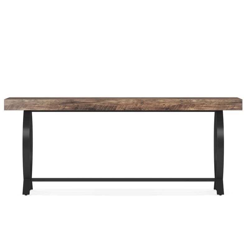 70.87" Farmhouse Console Table with Fish Tail Legs - Extra Long Sofa Table Behind Couch, Narrow Vintage Entryway Table