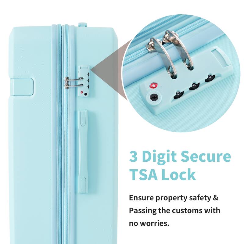 TSA-Approved Spinner Luggage Set with Packing Cubes - Expandable, Durable ABS Material, 16", 20", 24", 28" Travel Suitcases
