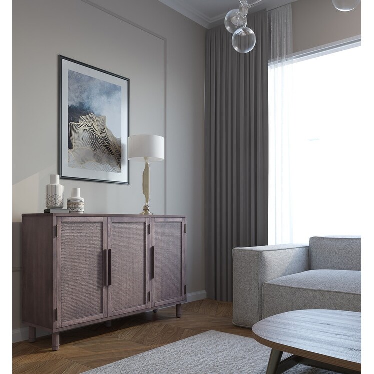 Hopper Studio Delancey 3 Door Cabinet - Grey - Bed Bath & Beyond