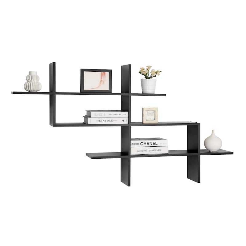 Danya B. 3-Tier Wall Mount Ladder Shelf with Criss Cross Design