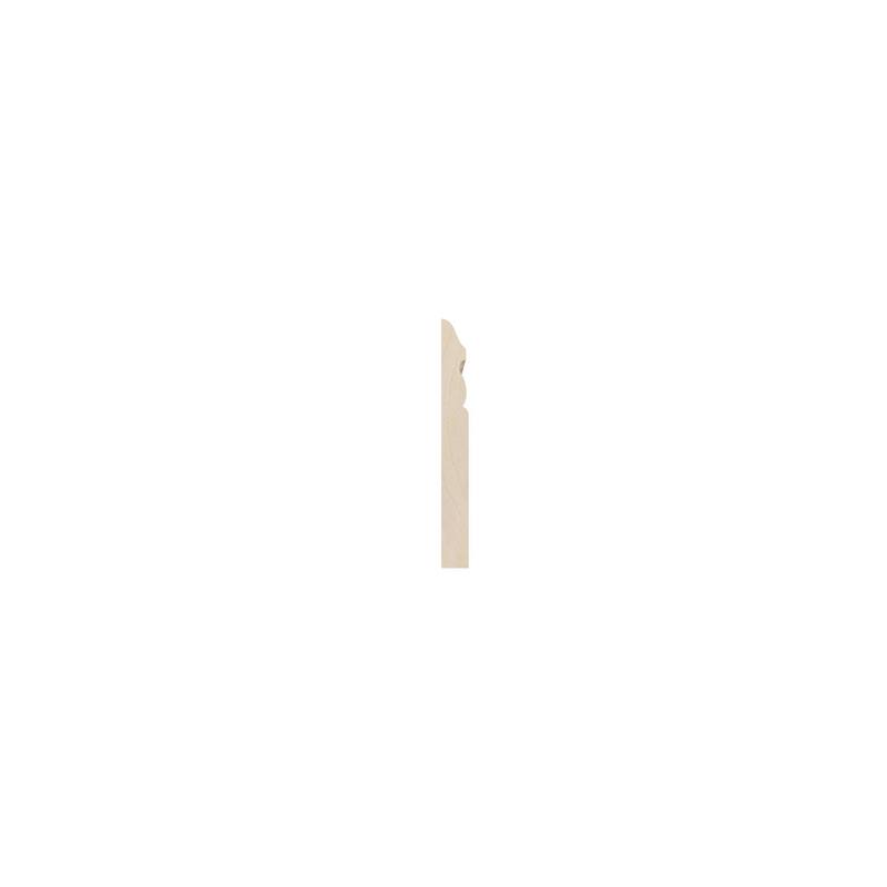 WM518: 9/16-in D x 5-1/4-in W x 96-in L Americraft Solid Hardwood Stain Grade Base Moulding