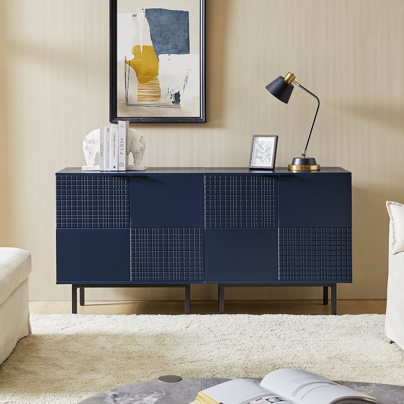 Arnold Modern 30"Tall 2 Door Accent Cabinet with Metal Leg Set of 2by HULALA HOME