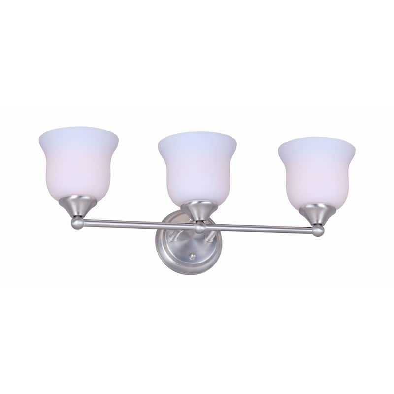 Forte Lighting 3 Light Bathroom Vanity Light with Satin Opal Glass