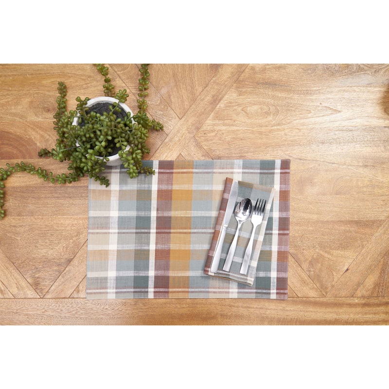 Aspen Plaid Placemats Set of 6, 13" x 19"