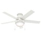 preview thumbnail 19 of 39, Hunter 46" Anslee Low Profile Ceiling Fan with LED Light Kit and Pull Chain Fresh White