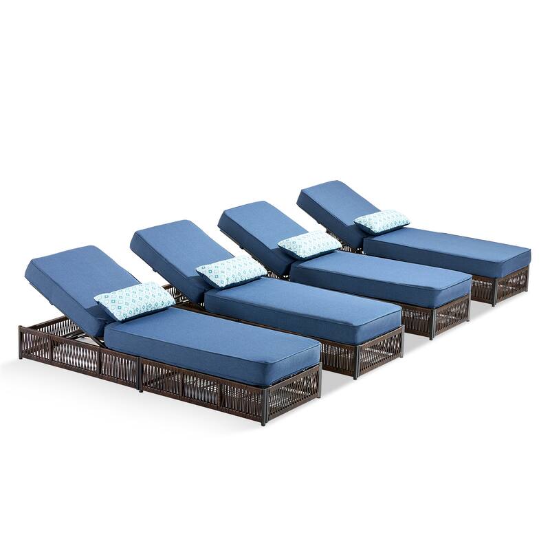 Pocassy Outdoor 5 Inch Reclining Chairs with Adjustable Backrest