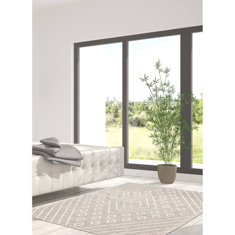 ECARPETGALLERY Braid weave Sienna Grey Wool Rug - 5'2 x 7'10