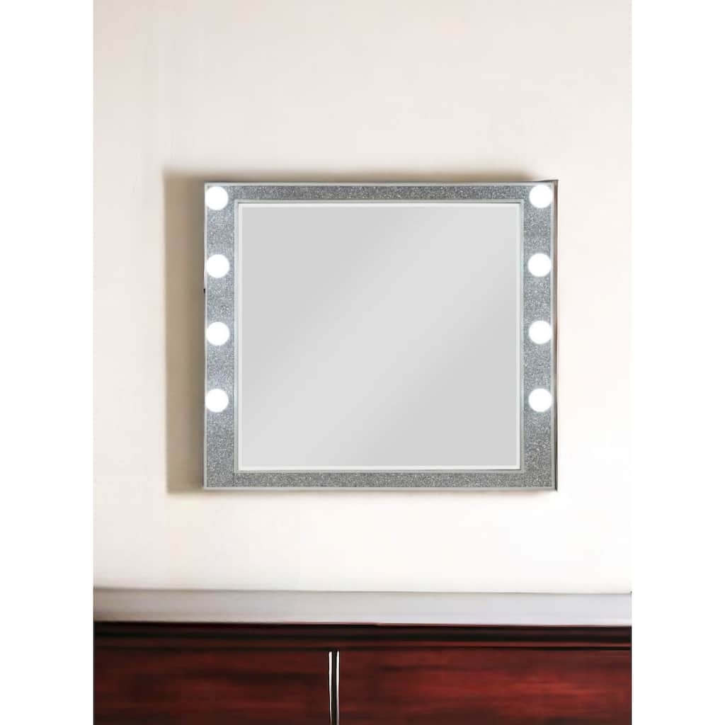 HomeRoots 36" Square Wood Framed Mounted Dresser Mirror - 41' X '36' X '1