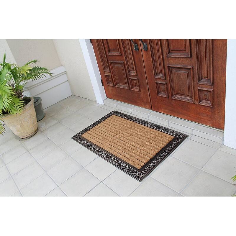 A1HC Molded Large Double Door Rubber and Coir Door Mat (30" X 48")